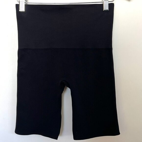 SPANX BLACK MID-RISE SHAPEWEAR MID-THIGH SHORTS SIZE MEDIUM - Picture 3 of 6